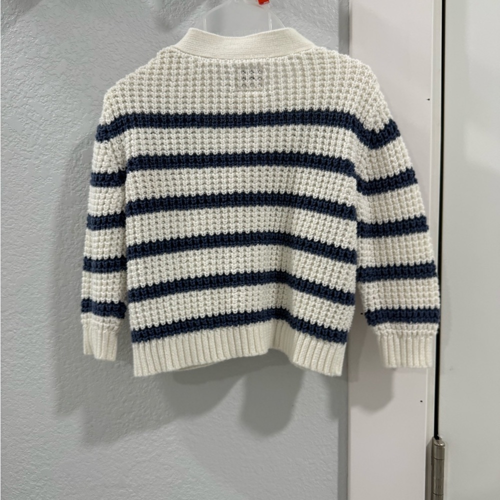 Classic Navy and White Striped Turtleneck Sweater